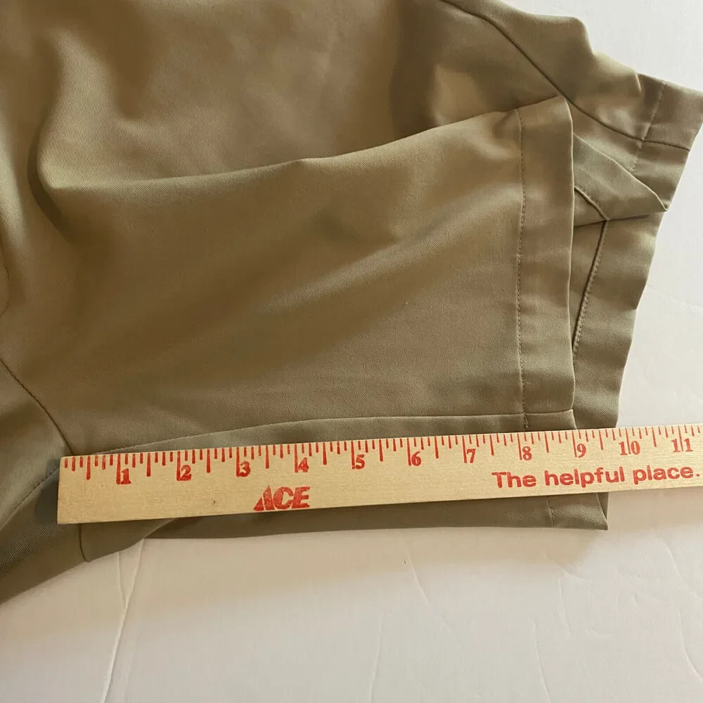 Cool 18 Pro Golf Shorts Sz 40 Chino Flat Front Tan Khaki Pockets Performance